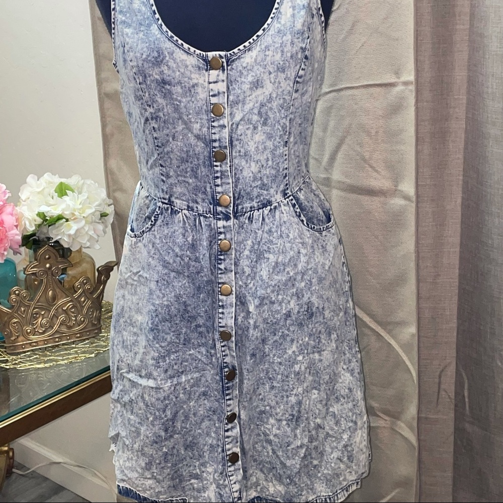 Acid wash jean dress
